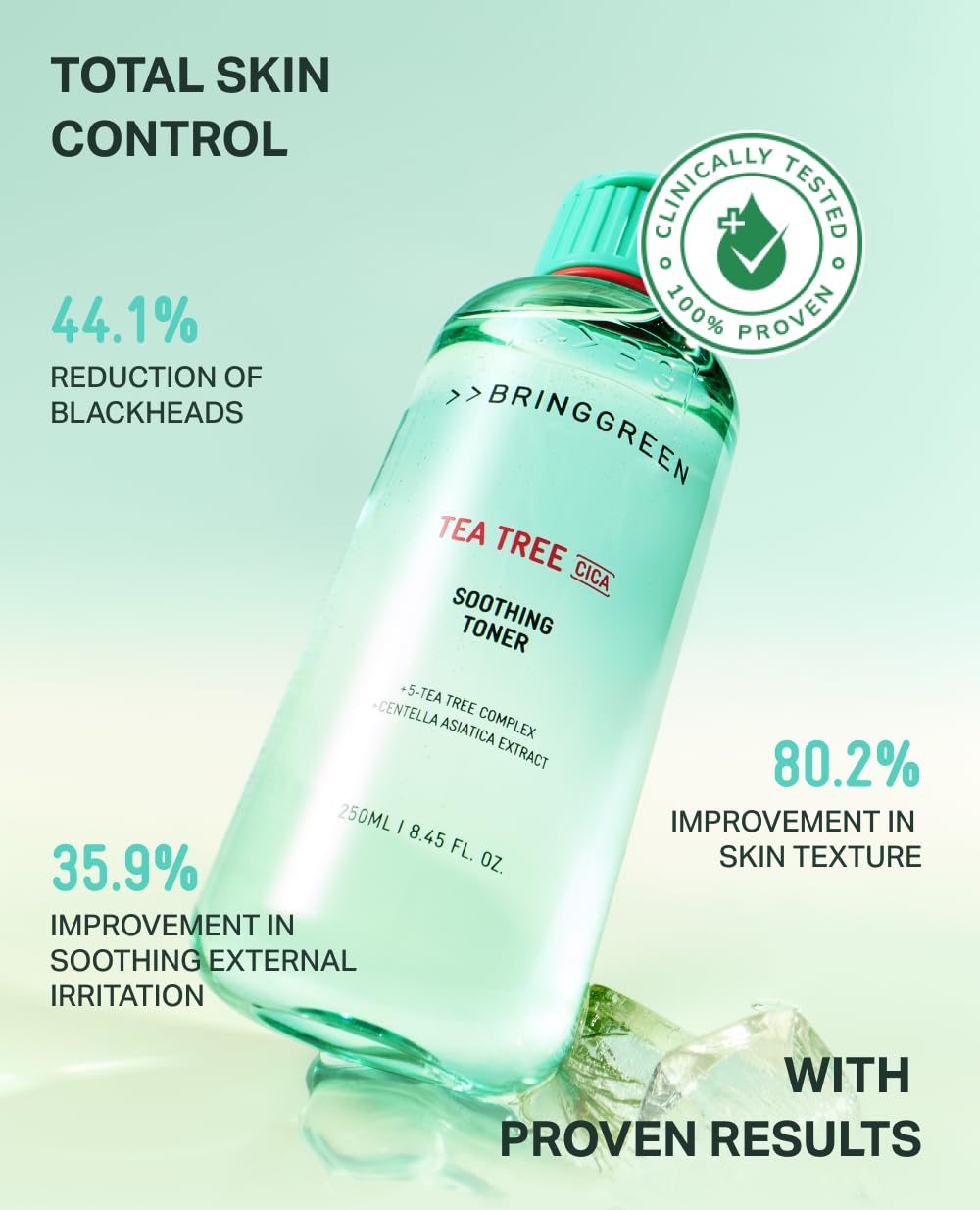 BRING GREEN Tea Tree CICA Toner – Soothing, Hydrating Daily Toner (8.5 fl oz / 250 ml)