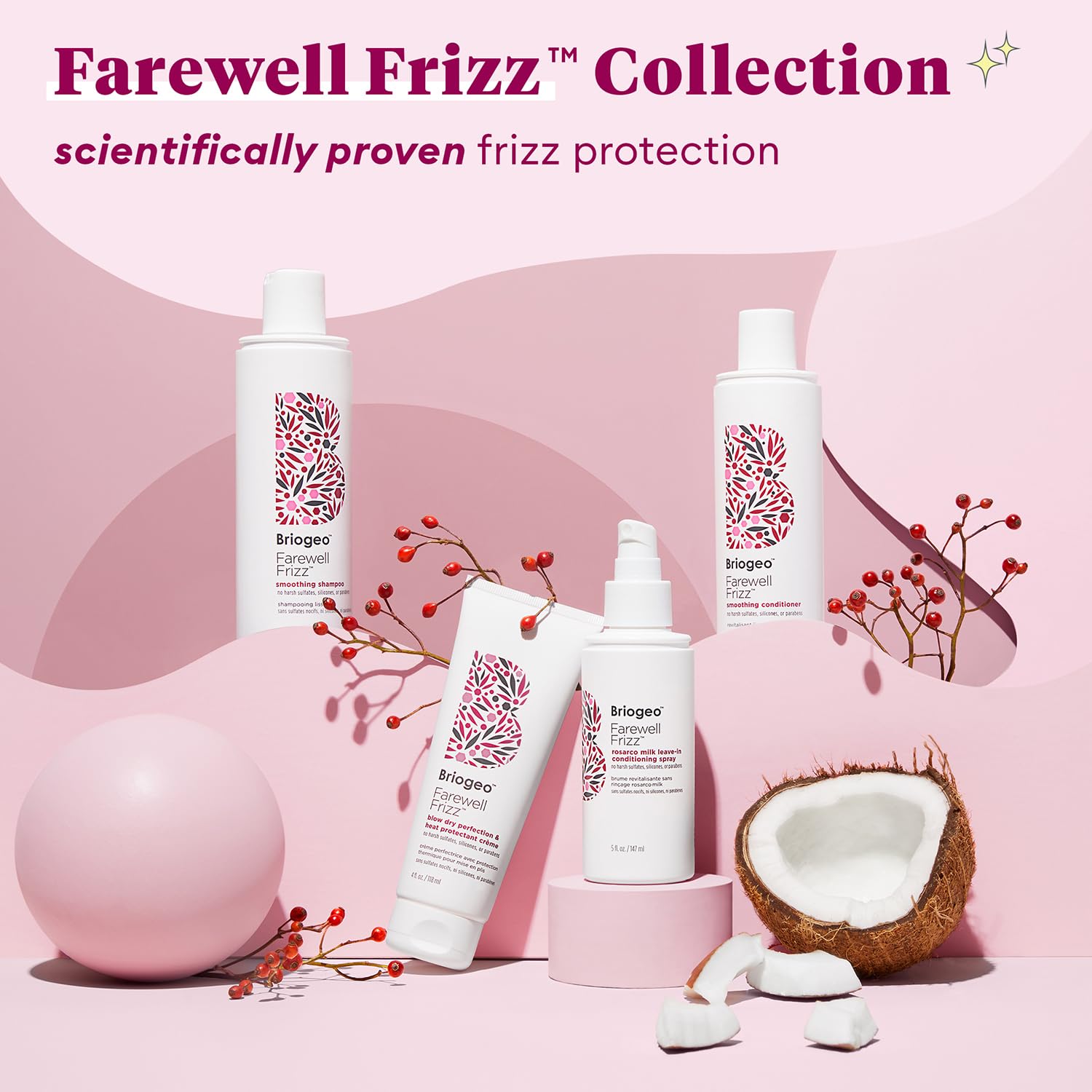 Briogeo Farewell Frizz Blow Dry Perfection & Heat Protectant Creme | Silicone-Free