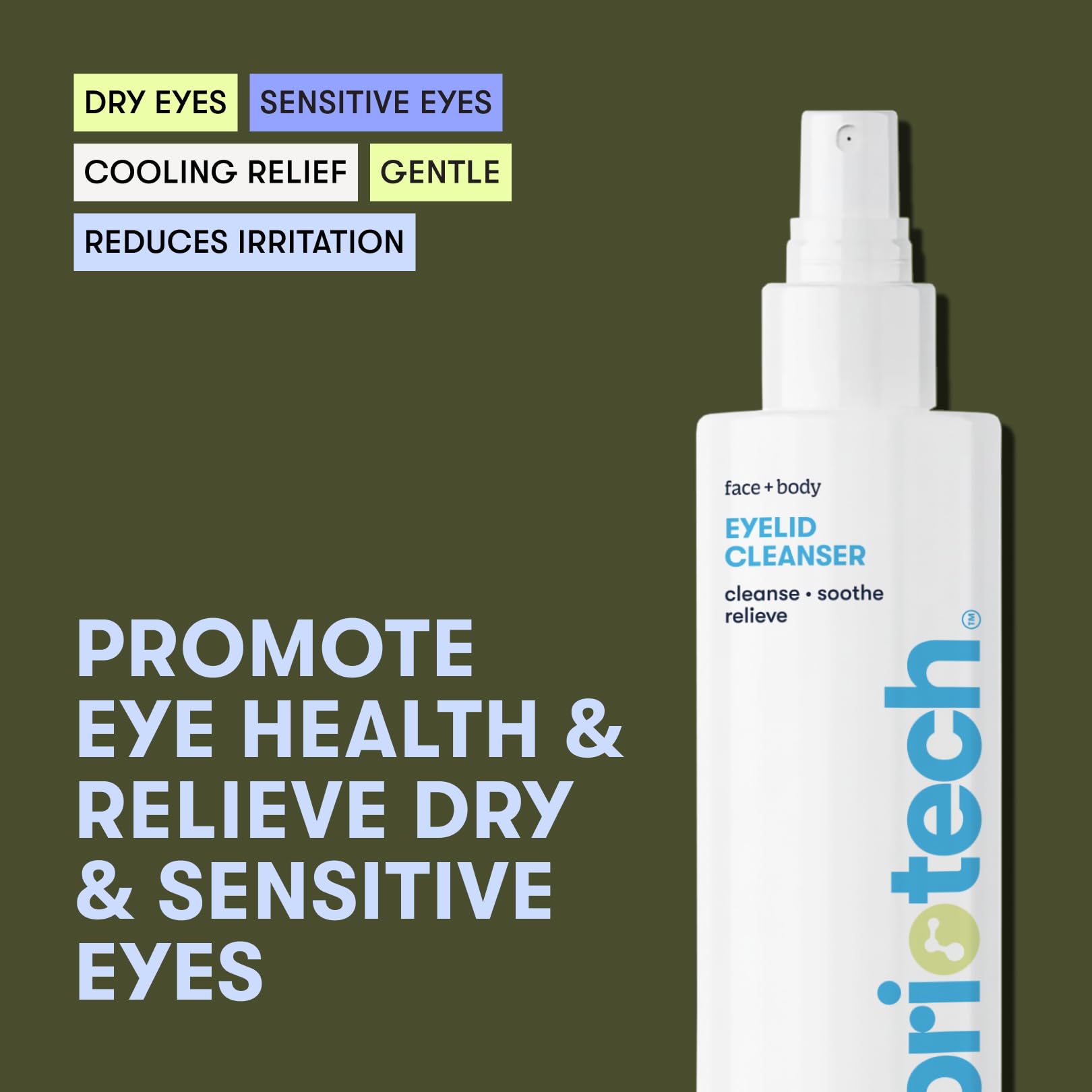 BRIOTECH Eyelid Cleanser with Hypochlorous Acid Spray – Gentle Lid & Lash Cleanser, Travel Size 2 fl oz