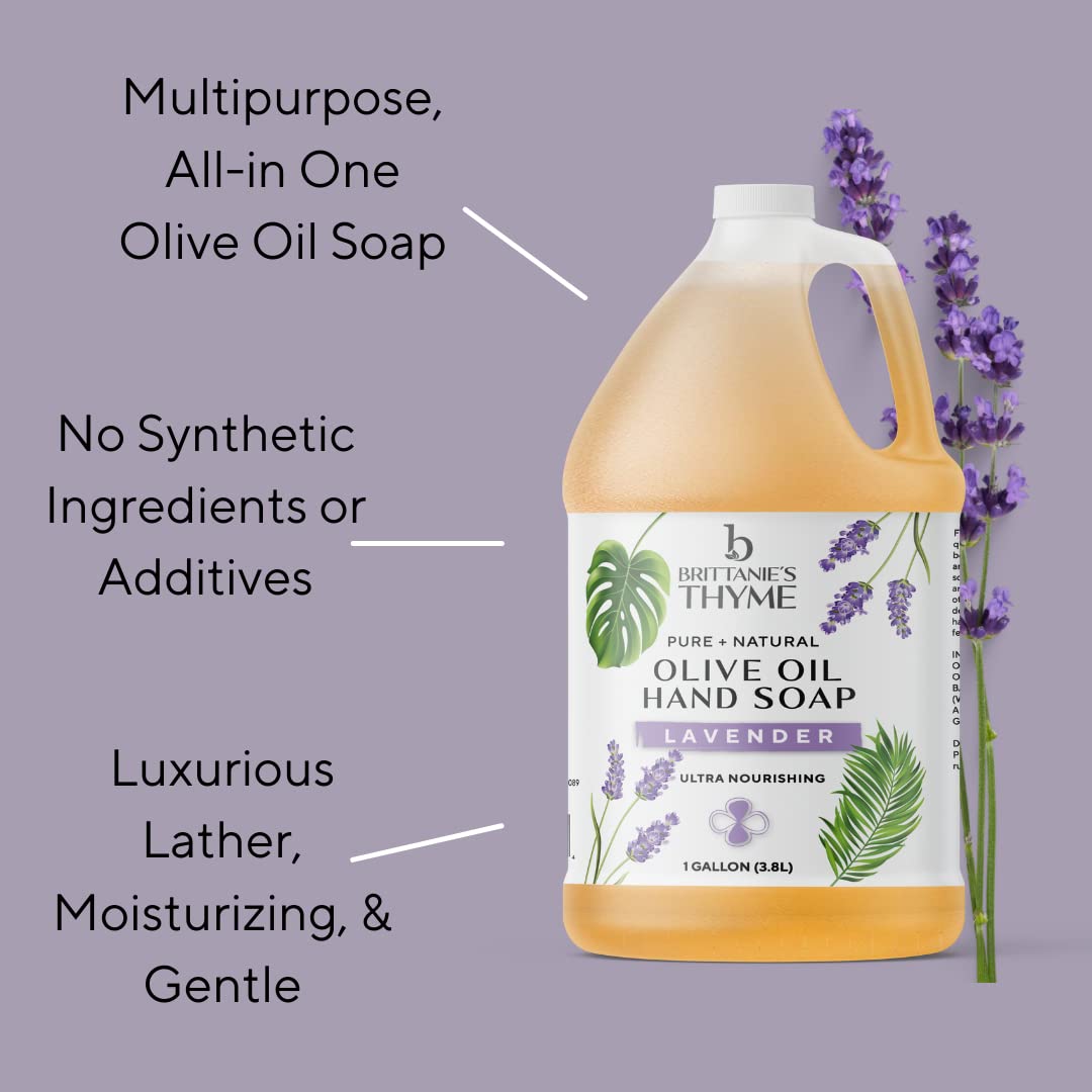 Brittanie's Lavender Castile Soap Refill – 1 Gallon | Vegan, Gluten Free & Non-GMO