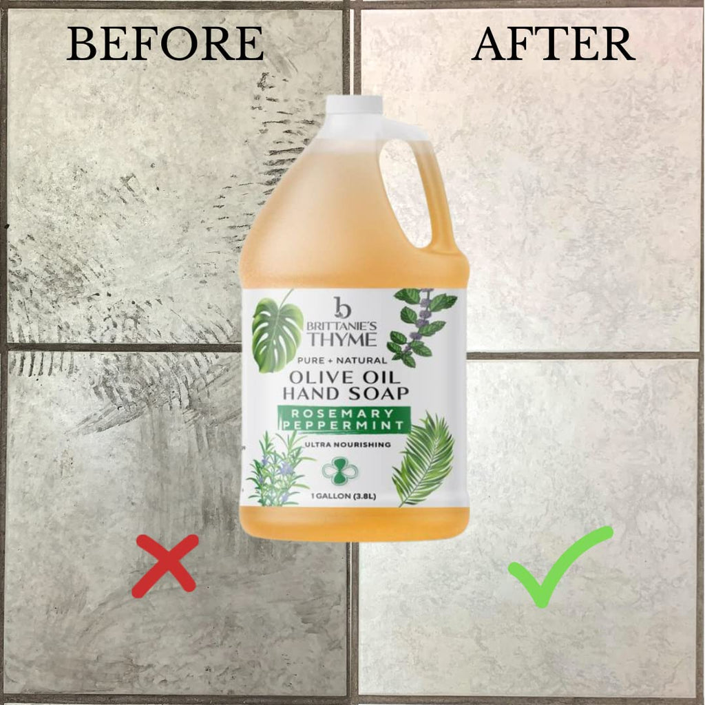 Brittanie's Pure Organic Castile Soap Refill – Rosemary Peppermint, 1 Gallon | Vegan, Gluten Free