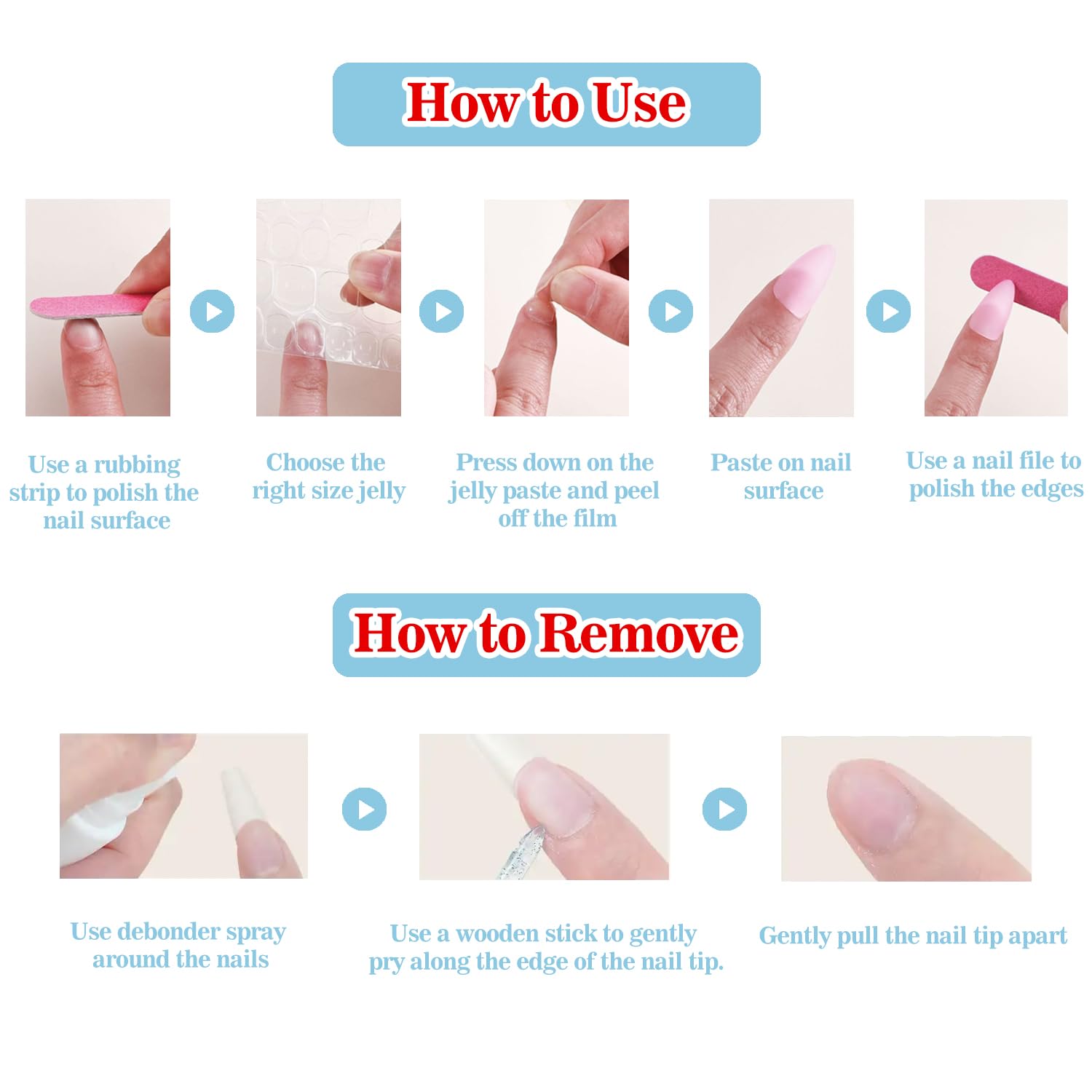 BRKYKGK Handmade Press on Nails – Almond Medium 3D Thick Acrylic with Butterfly Rhinestones (10 Pcs)