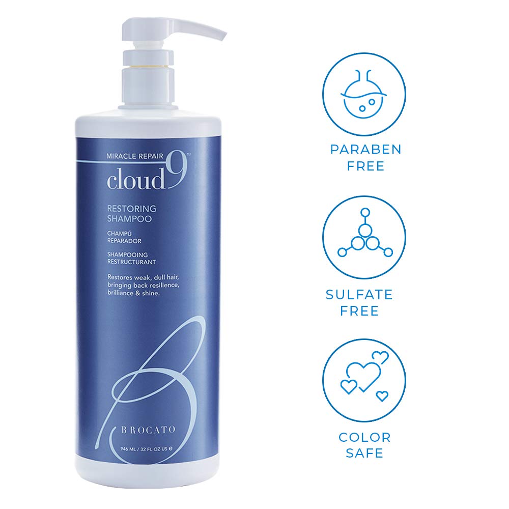 Brocato Cloud 9 Restoring Shampoo, 32 Fl Oz – Miracle Repair, Hydration & Shine