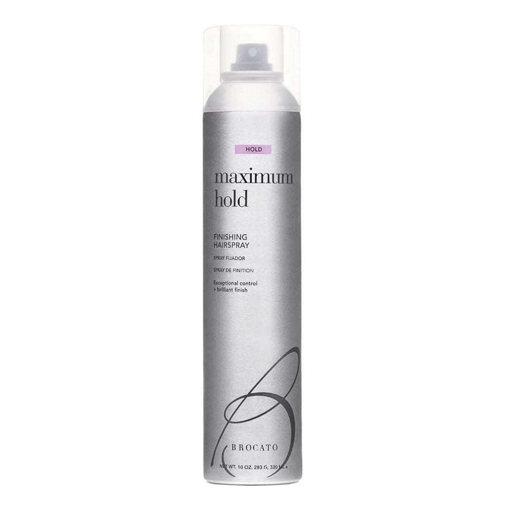 Brocato Maximum Hold Finishing Hairspray (50% VOC) 10oz | All-Day Hold, Shine & Style Control