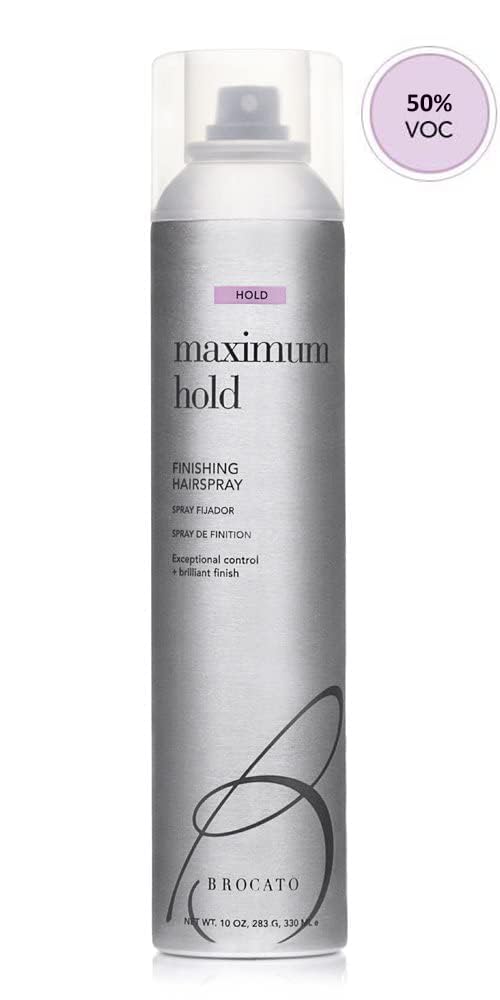 Brocato Maximum Hold Finishing Hairspray (50% VOC) 10oz | All-Day Hold, Shine & Style Control