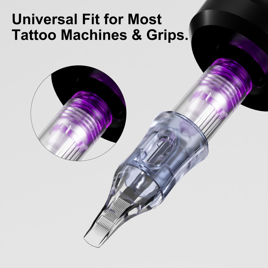 BRONC 50PCS Tattoo Cartridge Needles 1001RL – 0.30mm Round Liner #10 Bugpin