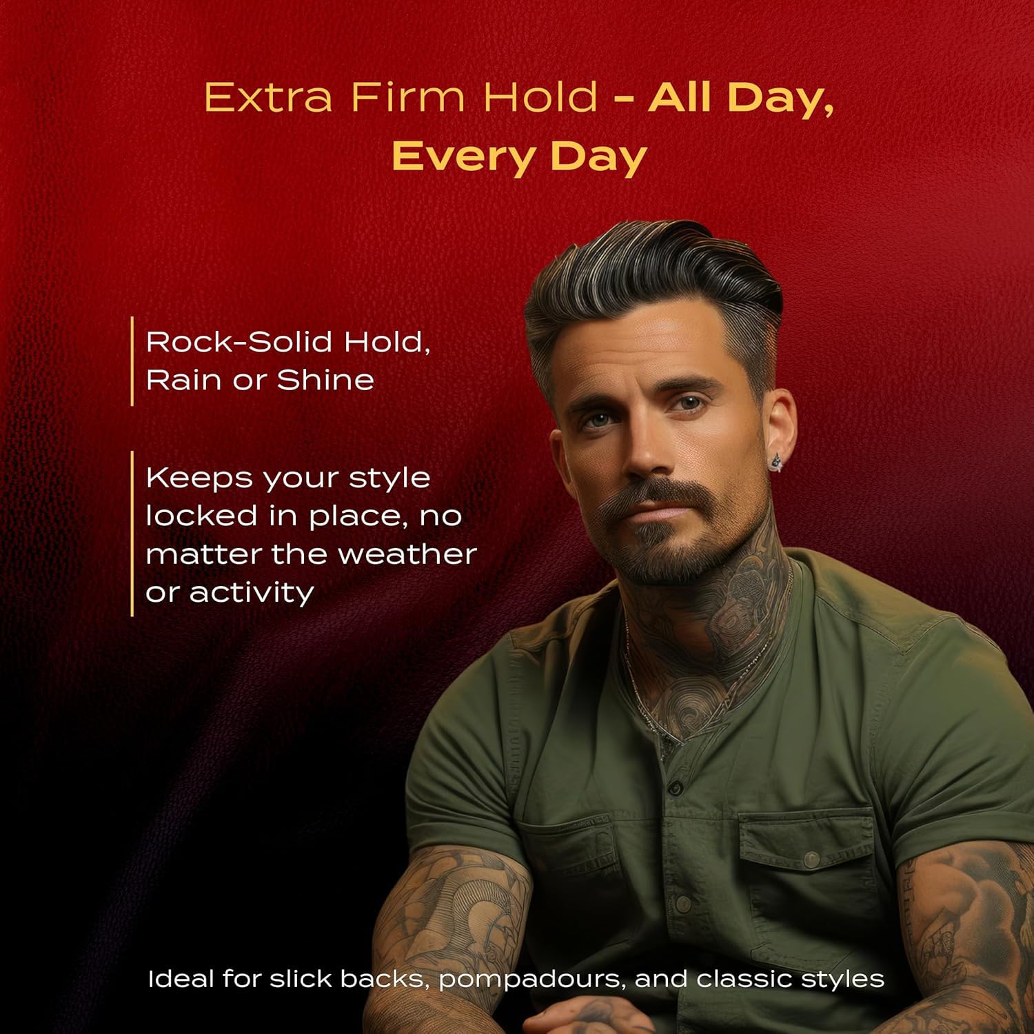 BROSH Far East Hard Pomade – Water-Based, Extra Firm Hold, Medium Shine | Humidity-Resistant Grooming