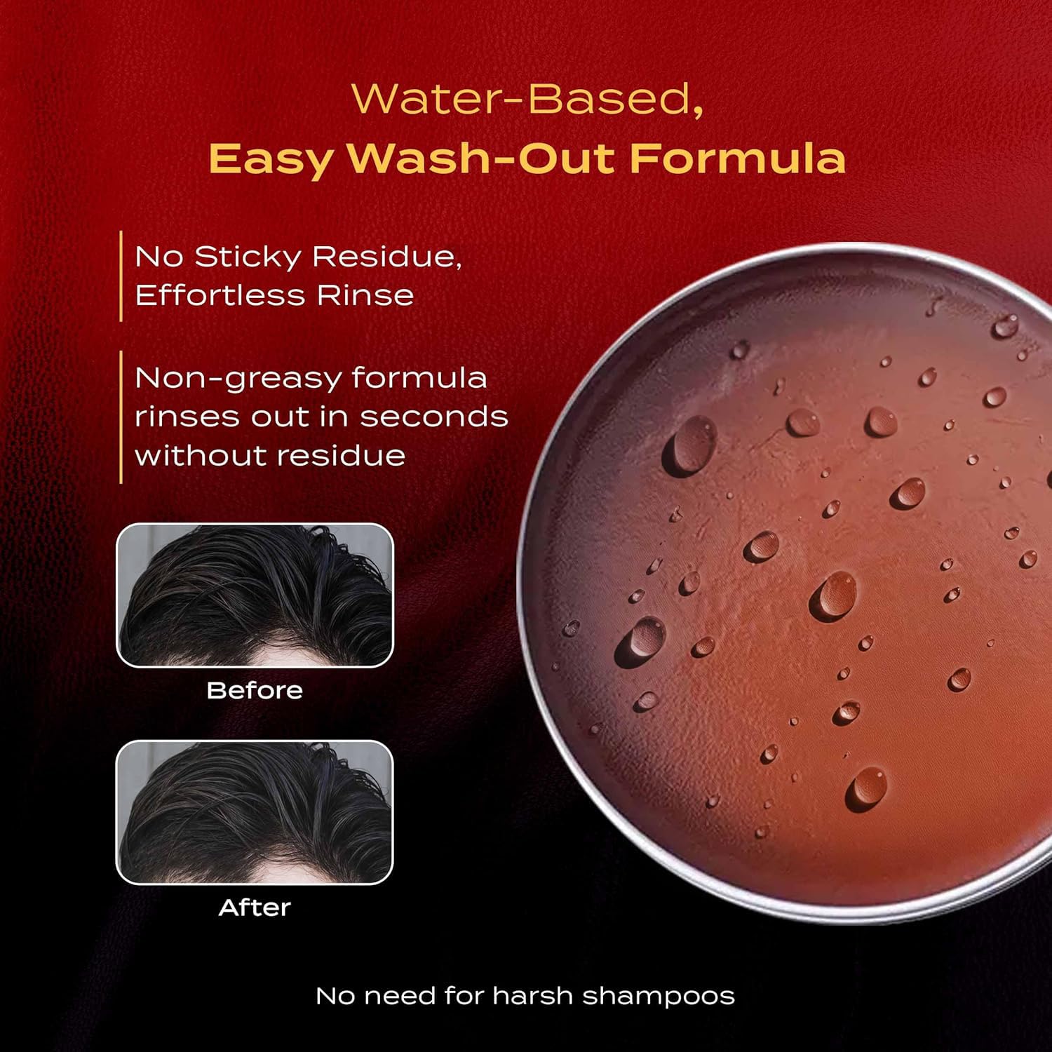 BROSH Far East Hard Pomade – Water-Based, Extra Firm Hold, Medium Shine | Humidity-Resistant Grooming
