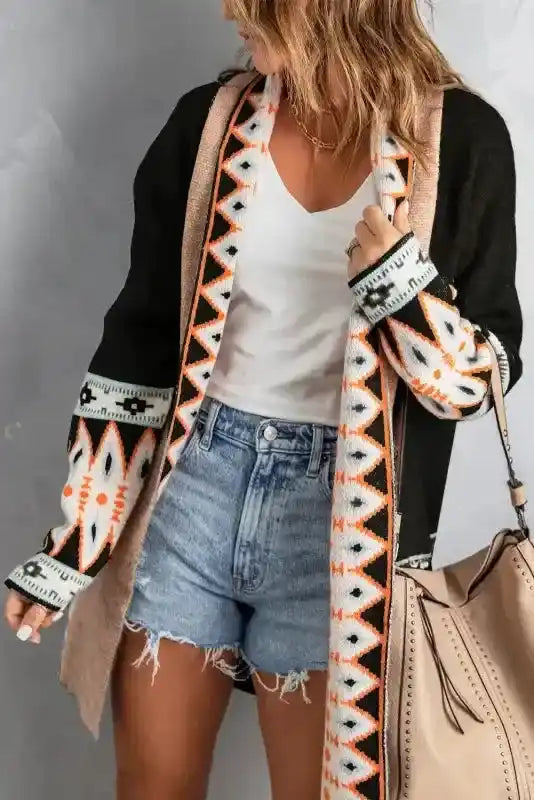 Aztec Print Duster Cardigan Women UK