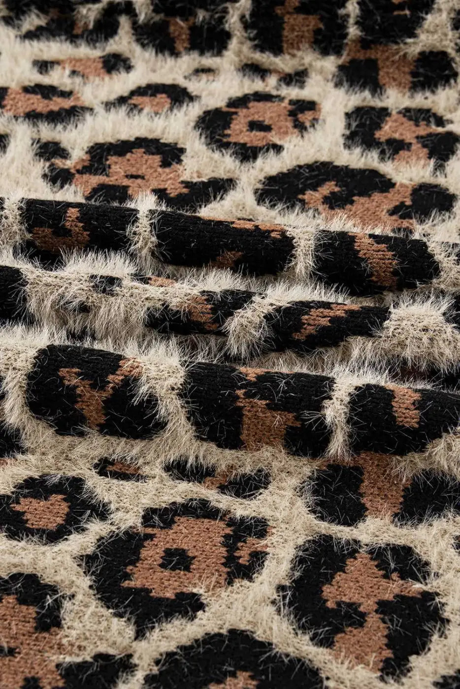 Brown Leopard Open Knit Cardigan Women UK