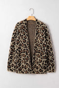 Brown Leopard Open Knit Cardigan Women UK