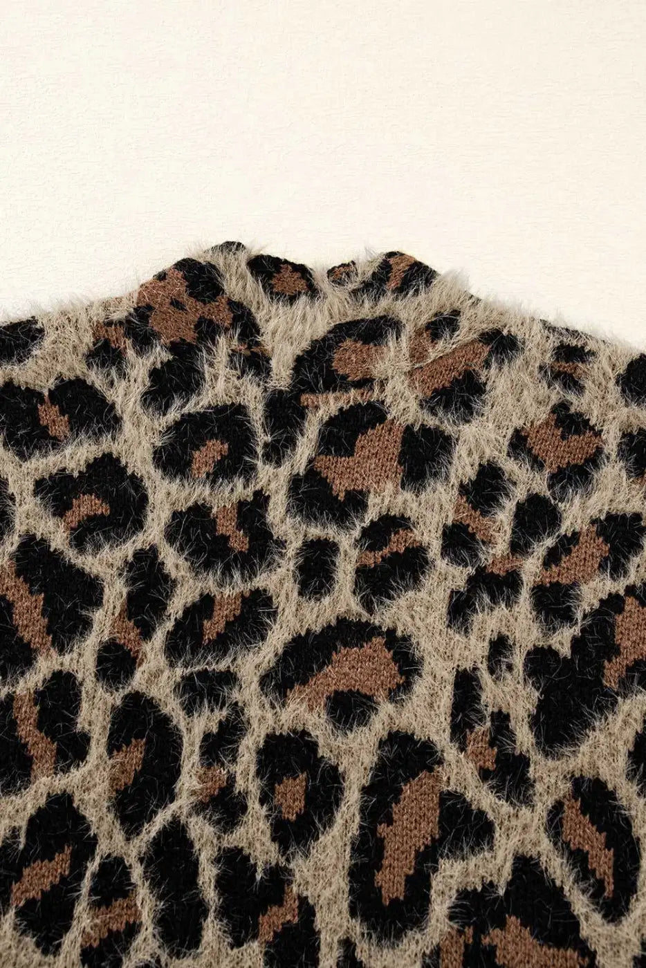 Brown Leopard Open Knit Cardigan Women UK