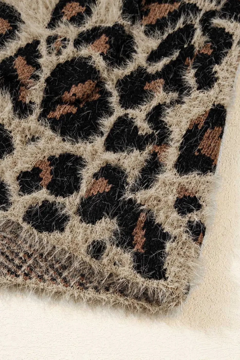 Brown Leopard Open Knit Cardigan Women UK