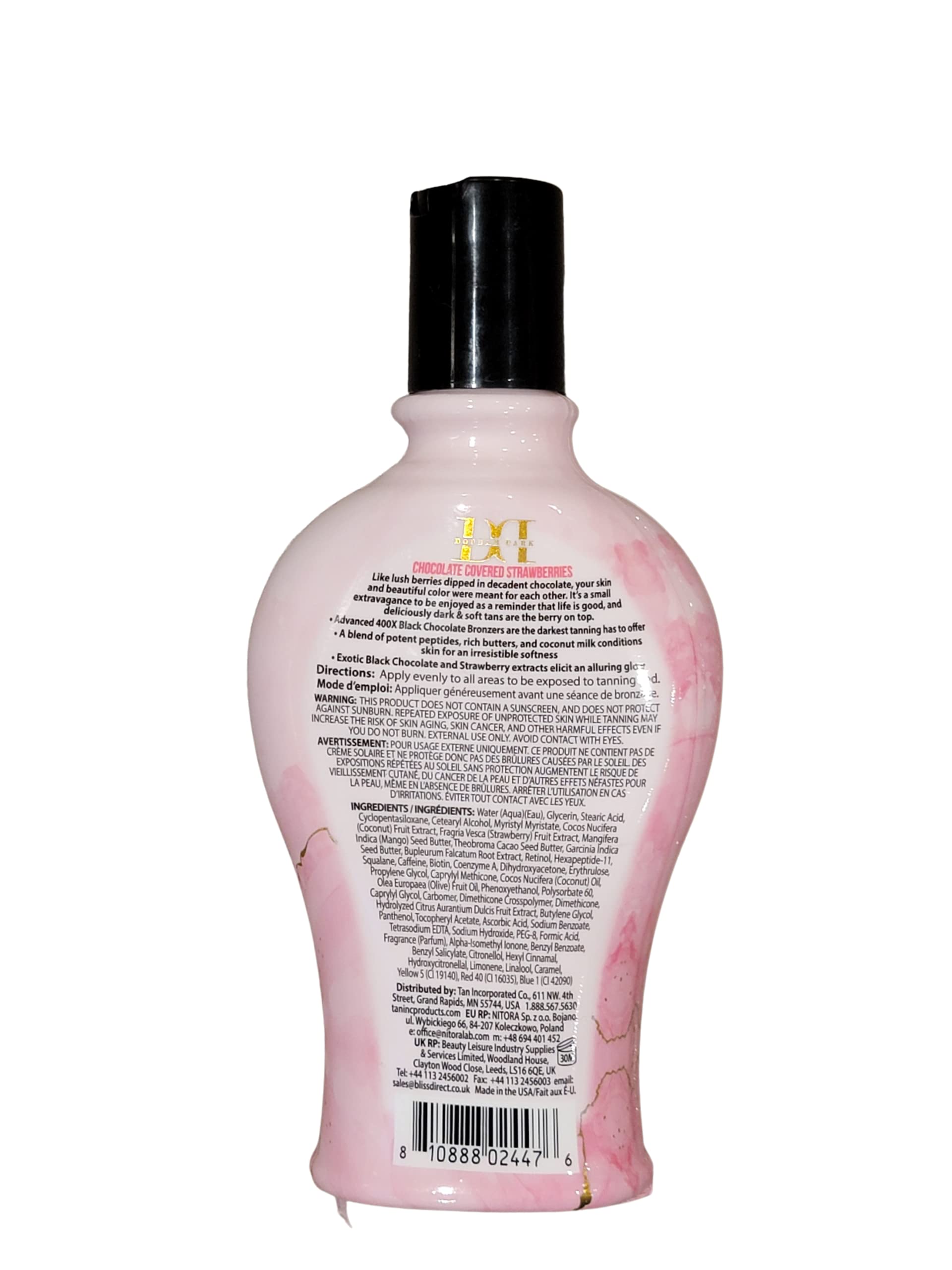 Brown Sugar Double Dark Chocolate Strawberries 400X Bronzing Lotion – Ultra-Rich Indoor Tan Gel, 7.5 oz