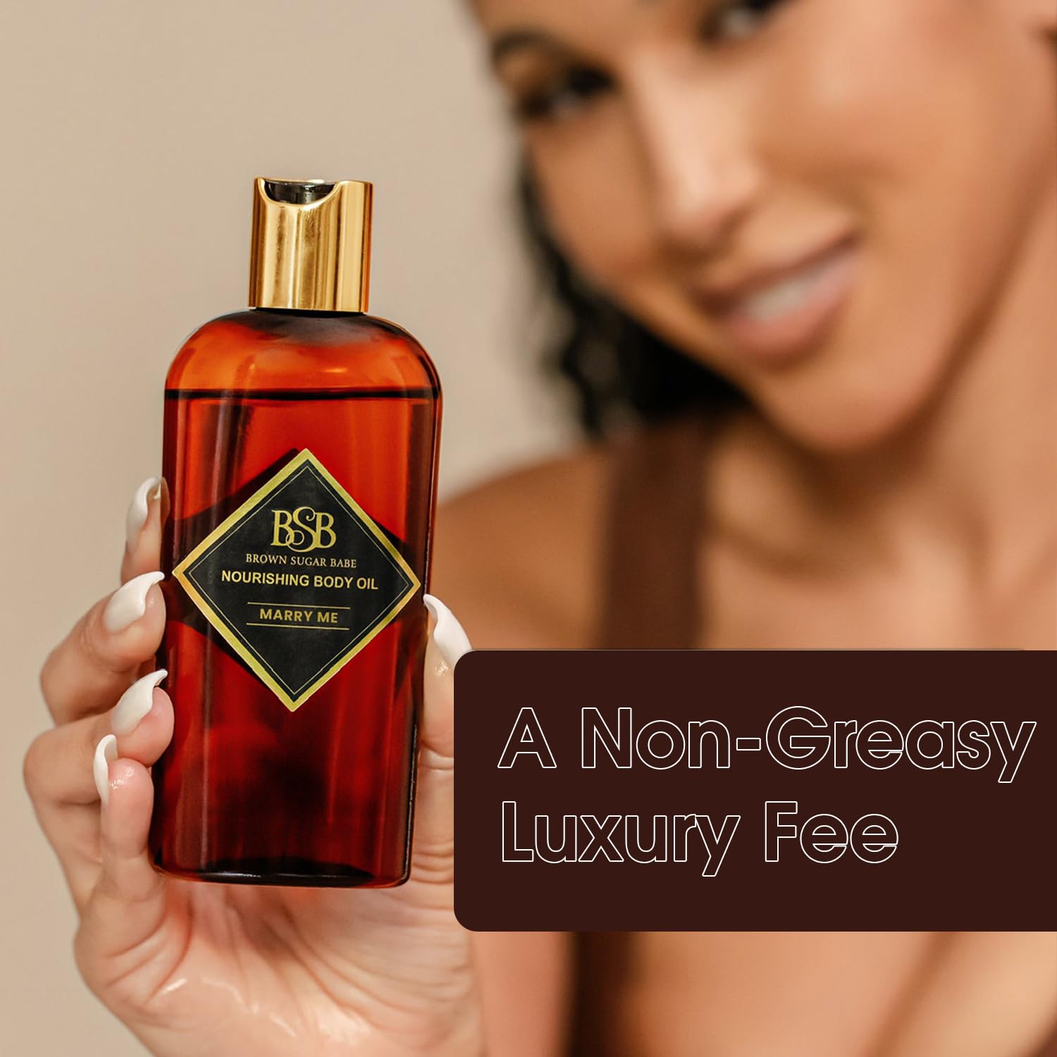 Brown Sugar Babe Marry Me Body Oil – Black Currant & Freesia, Paraben Free, Made in USA