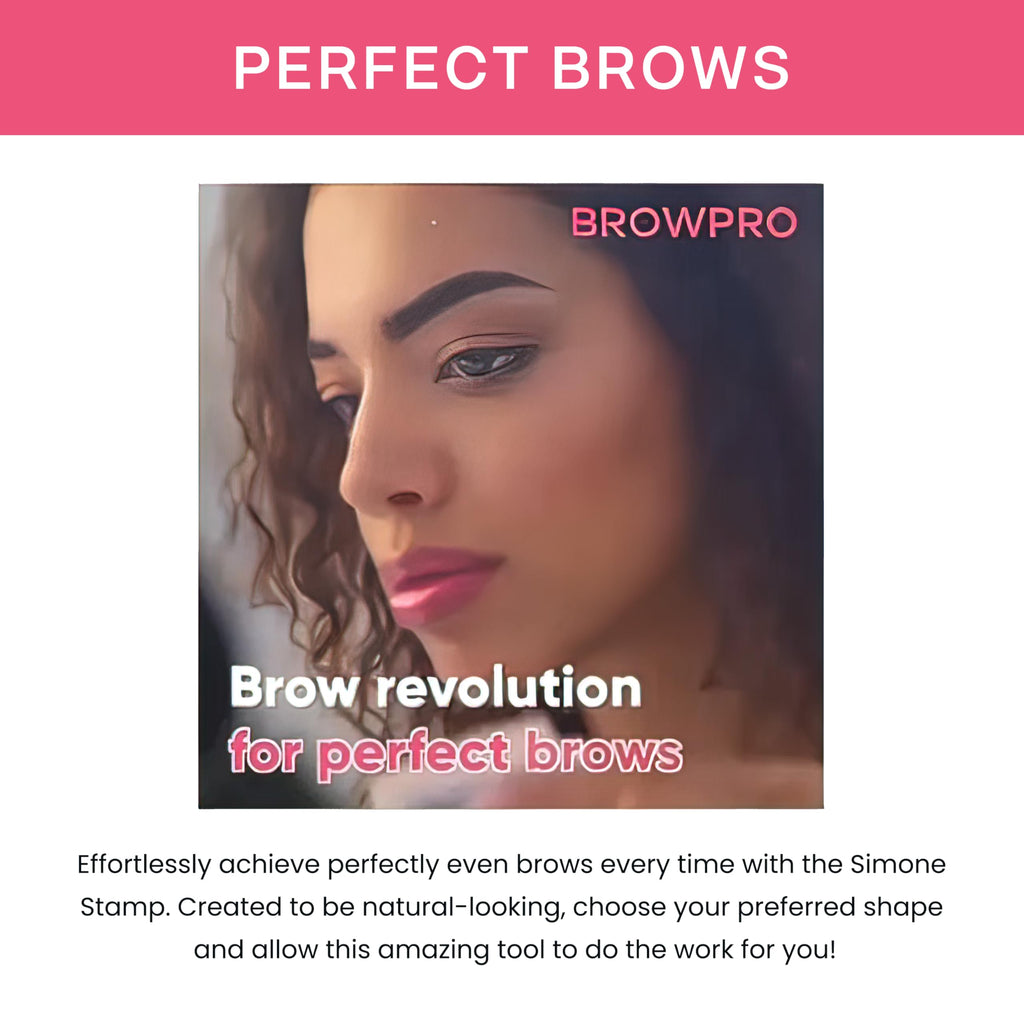BrowPro Eyebrow Stamp (Official) Simone Powder Seal – Natural Light Brown, Waterproof