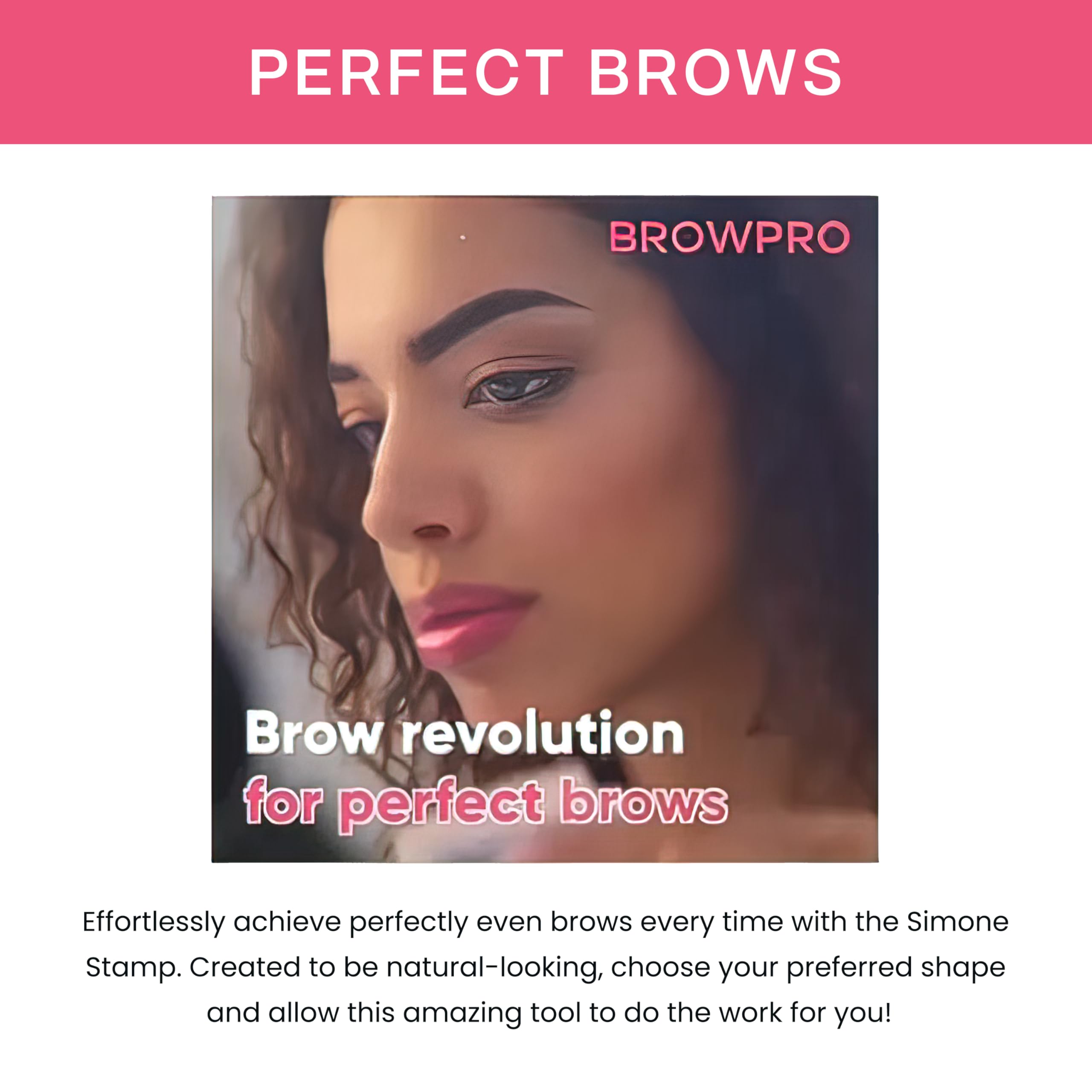 BrowPro Eyebrow Stamp (Official) Simone Powder Seal – Natural Light Brown, Waterproof