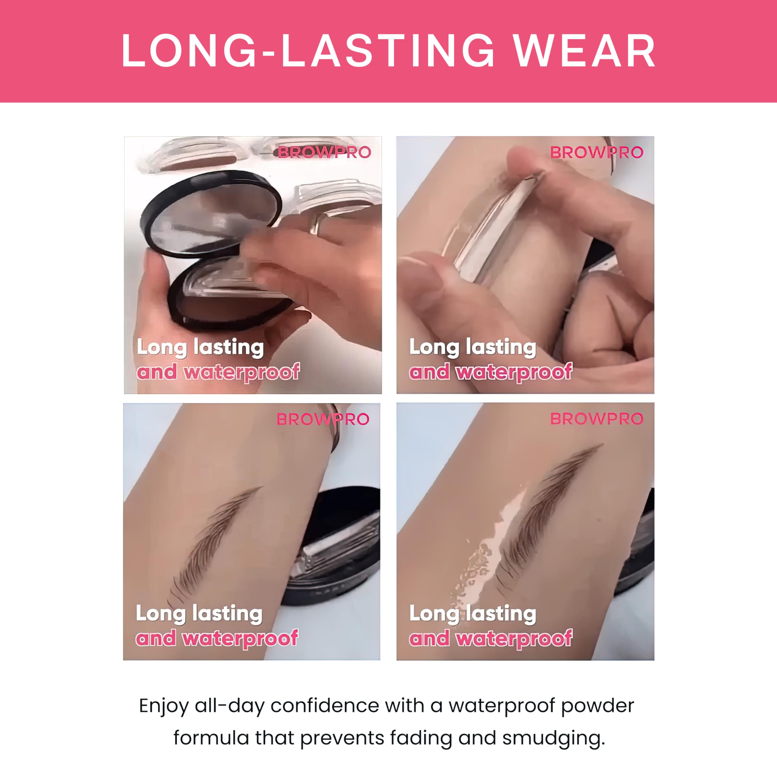 BrowPro Eyebrow Stamp (Official) Simone Powder Seal – Natural Light Brown, Waterproof