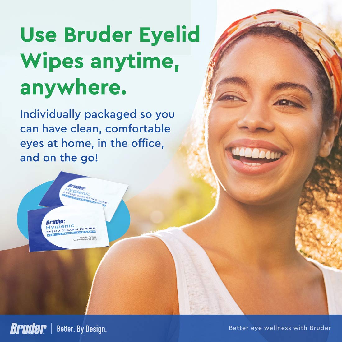 Bruder Eyelid Cleansing Wipes – Rinse-Free, Unscented, Hypoallergenic 3-Pack (90 Wipes)