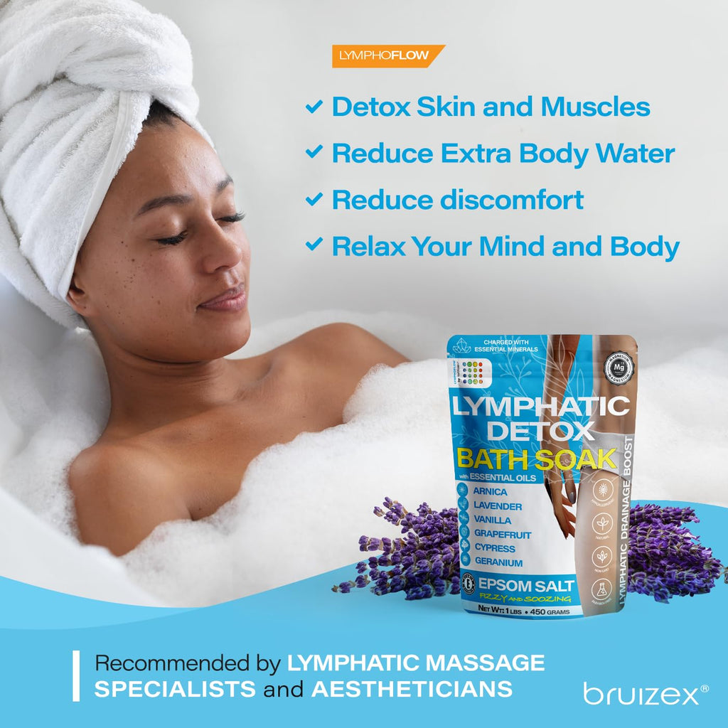 Bruizex Arnica Montana Bath Salts – Lymphatic Drainage & Epsom Bath Soak (1 lb)