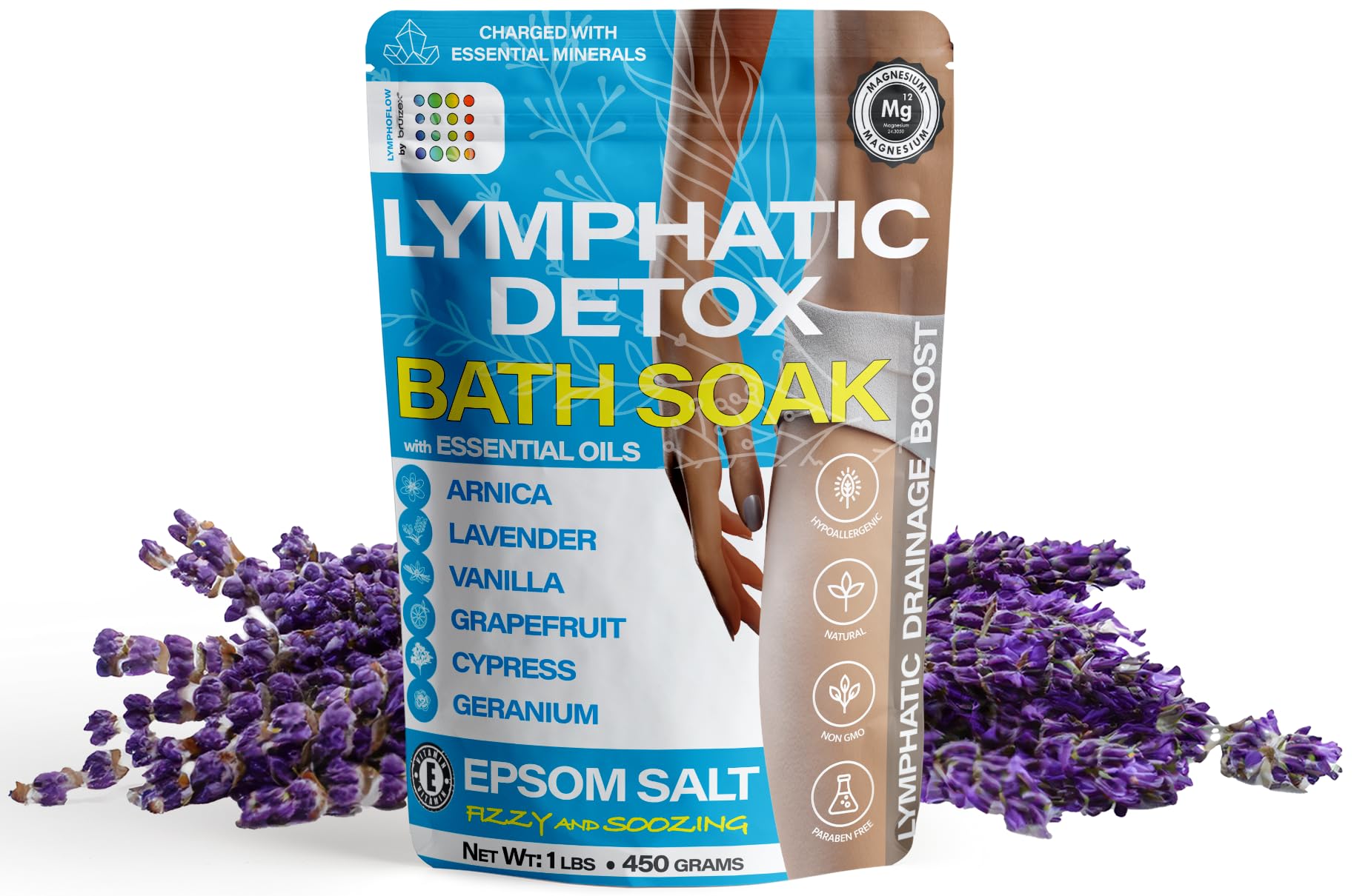 Bruizex Arnica Montana Bath Salts – Lymphatic Drainage & Epsom Bath Soak (1 lb)