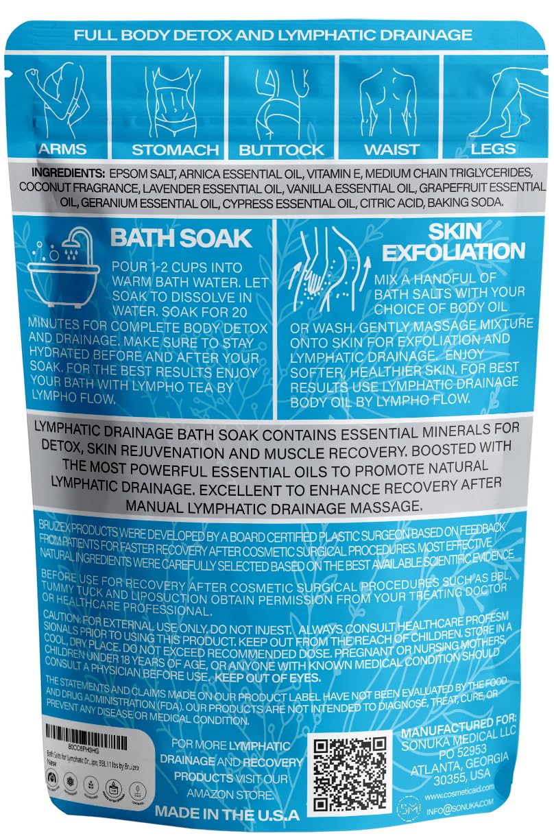 Bruizex Arnica Montana Bath Salts – Lymphatic Drainage & Epsom Bath Soak (1 lb)