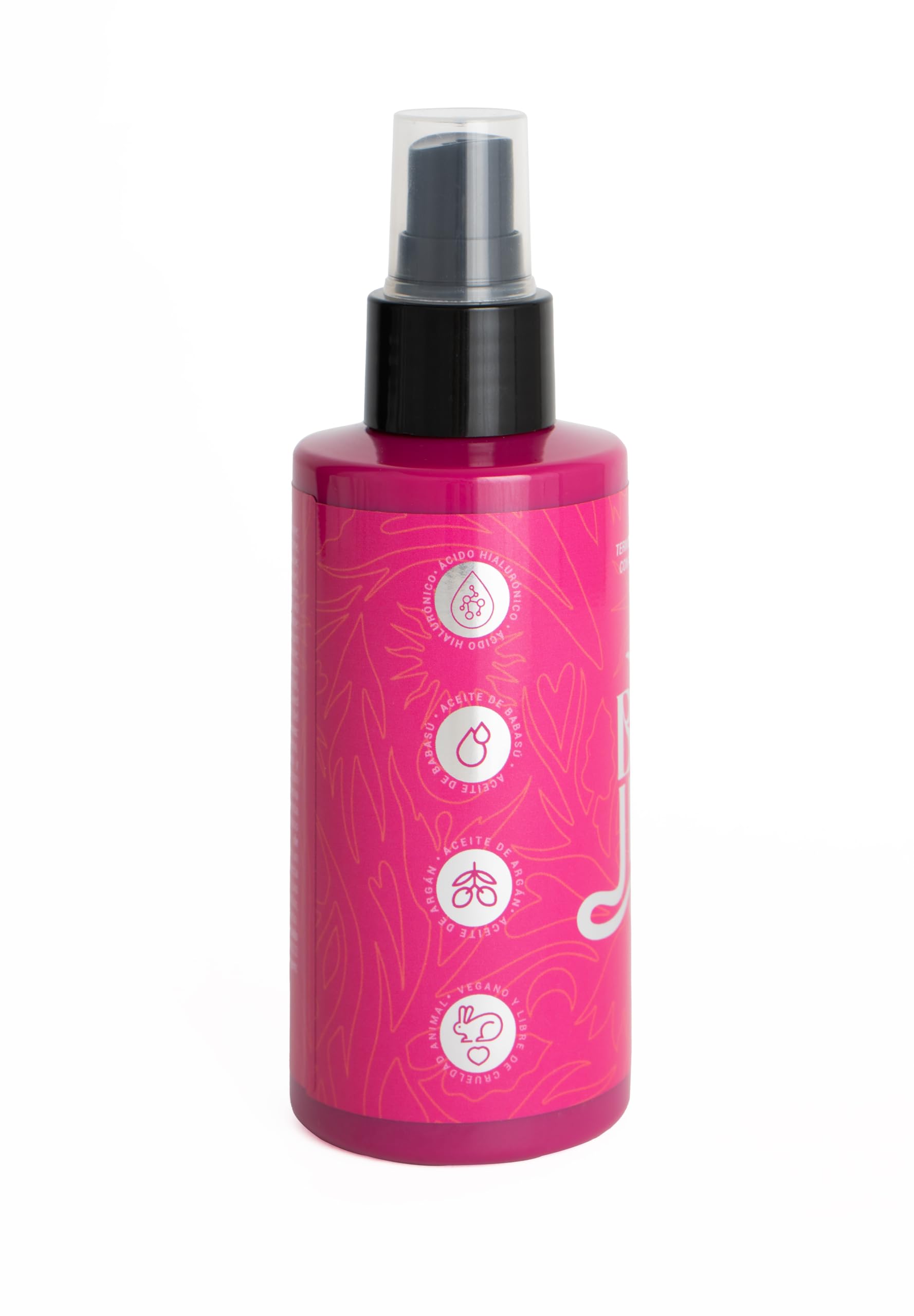 Brujeria Hair Heat Protectant Spray - Anti-Frizz & Straightening Formula with Hyaluronic Acid, Argan & Babassu Oils | Pink
