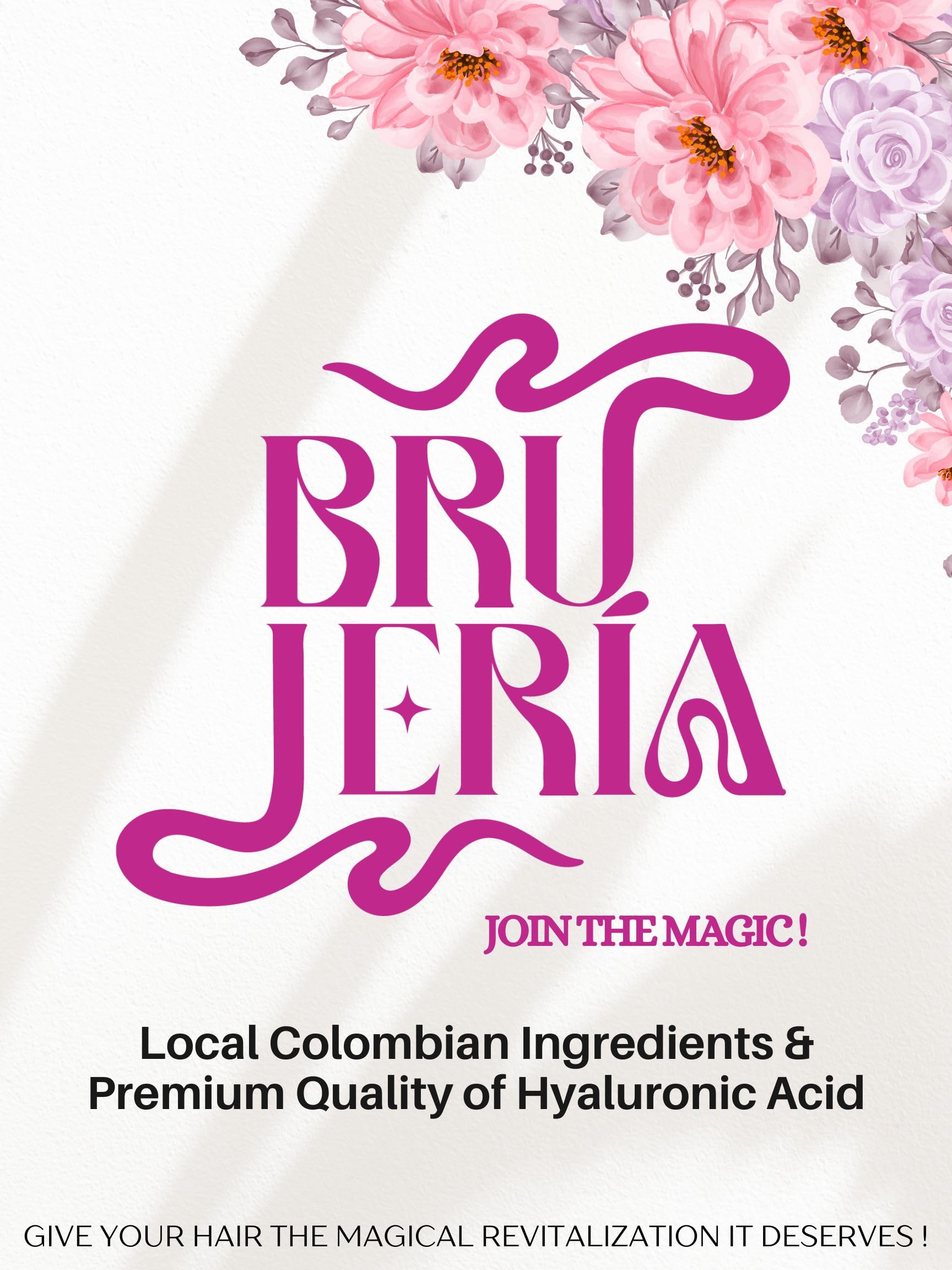 Brujeria Hair Heat Protectant Spray - Anti-Frizz & Straightening Formula with Hyaluronic Acid, Argan & Babassu Oils | Pink