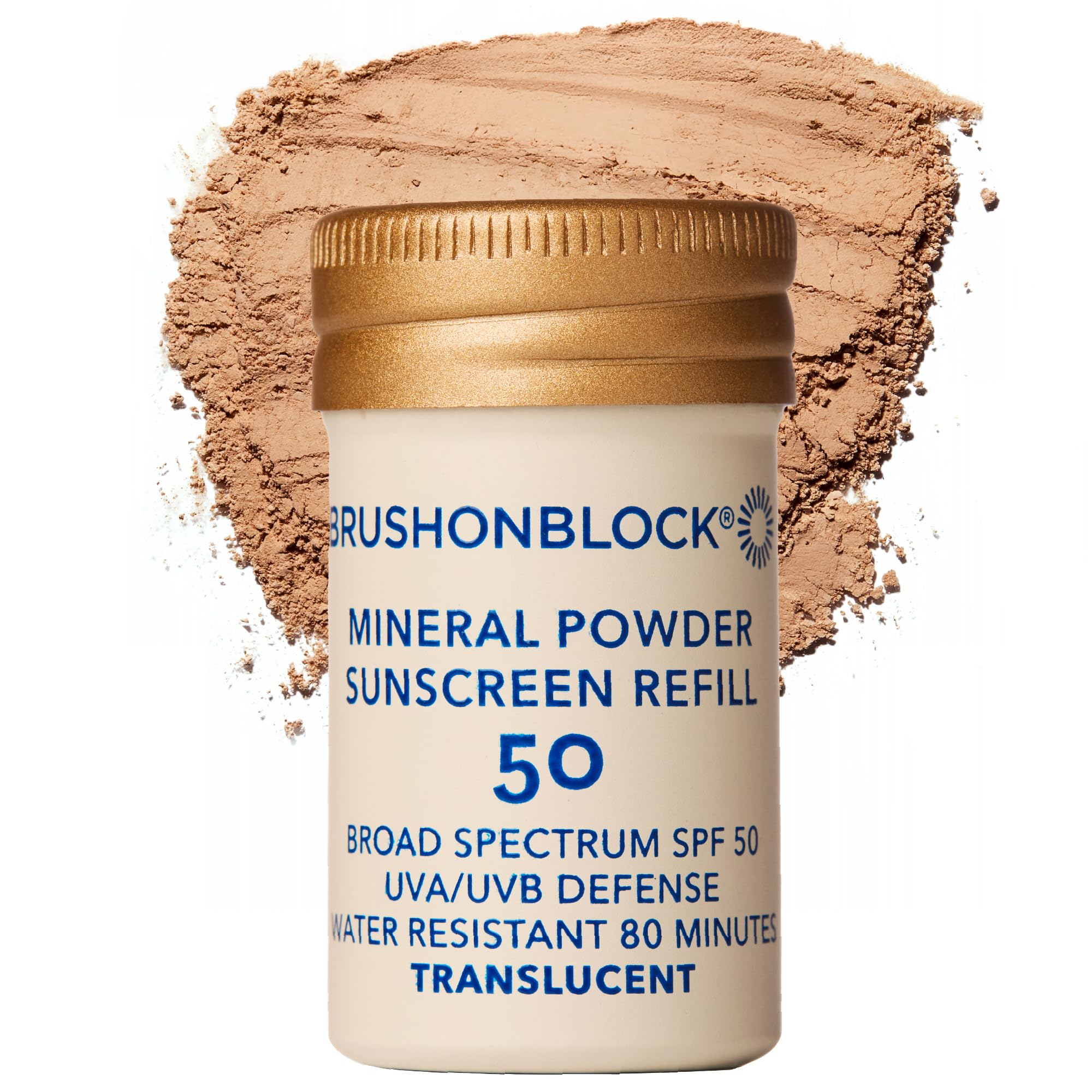 Brush On Block Mineral Sunscreen Powder Refill — SPF 50, Reef-Friendly, Sensitive Skin