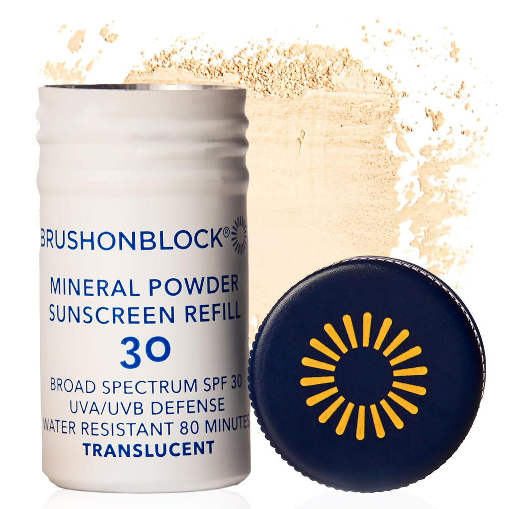 Brush On Block Mineral Sunscreen Powder Refill SPF 30 — Natural, Reef-Friendly, Sensitive Skin Safe