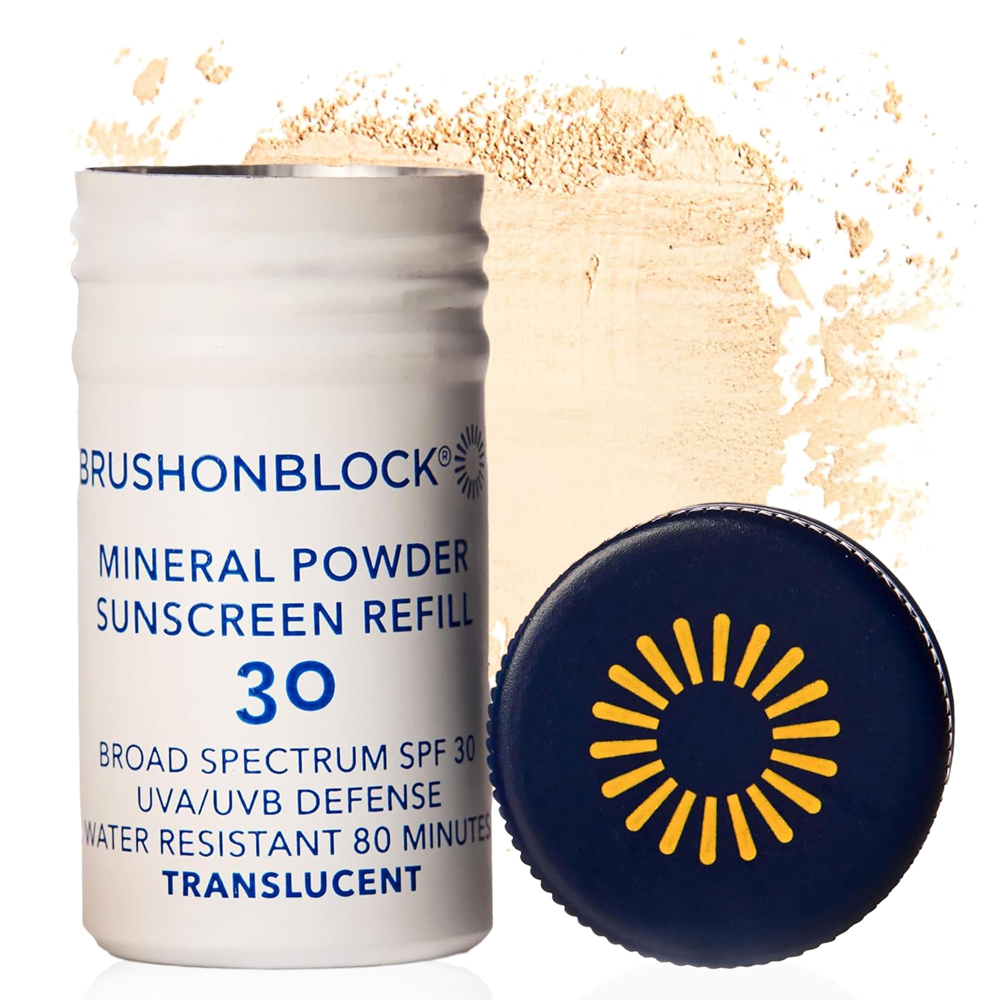 Brush On Block Mineral Sunscreen Powder Refill SPF 30 — Natural, Reef-Friendly, Sensitive Skin Safe
