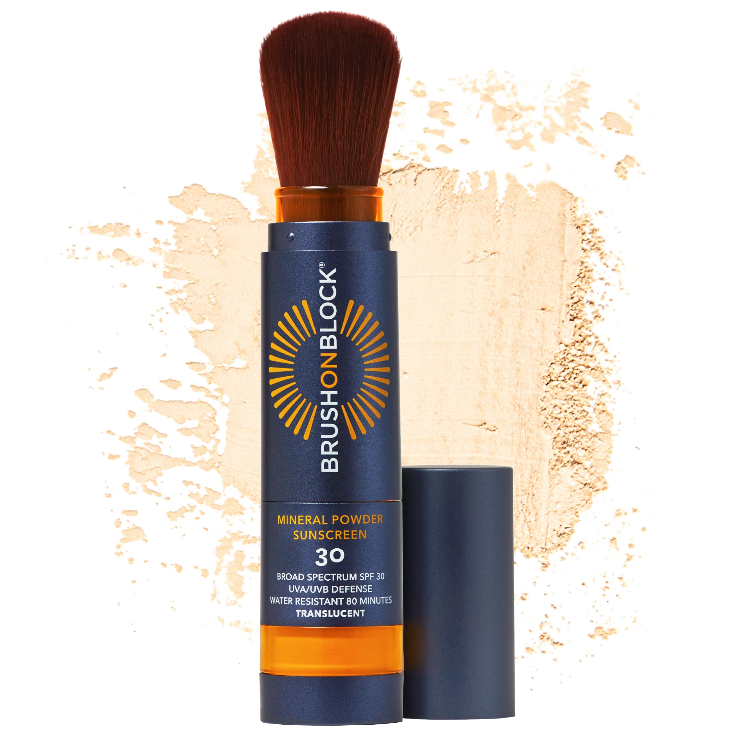 Brush On Block SPF 30 Mineral Powder Sunscreen – Niacinamide, Hyaluronic Acid & Vitamin C | Reef-Friendly, Water-Resistant, USA-Made