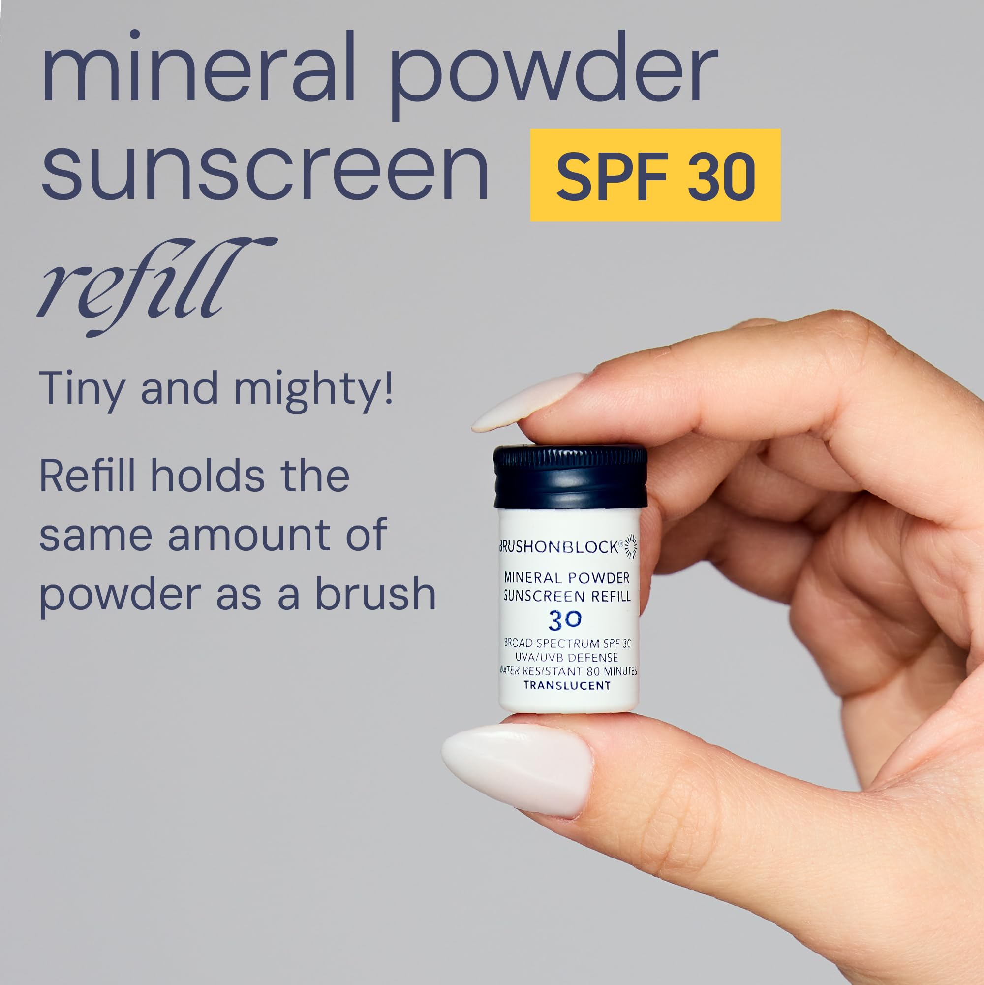 Brush On Block Mineral Sunscreen Powder Refill SPF 30 — Natural, Reef-Friendly, Sensitive Skin Safe