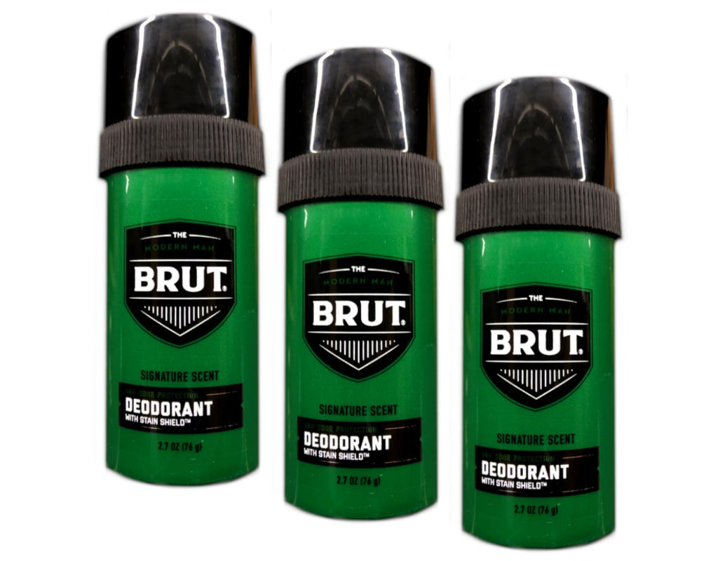 Brut Round Solid Deodorant for Men – 2.5 oz (3-pack)