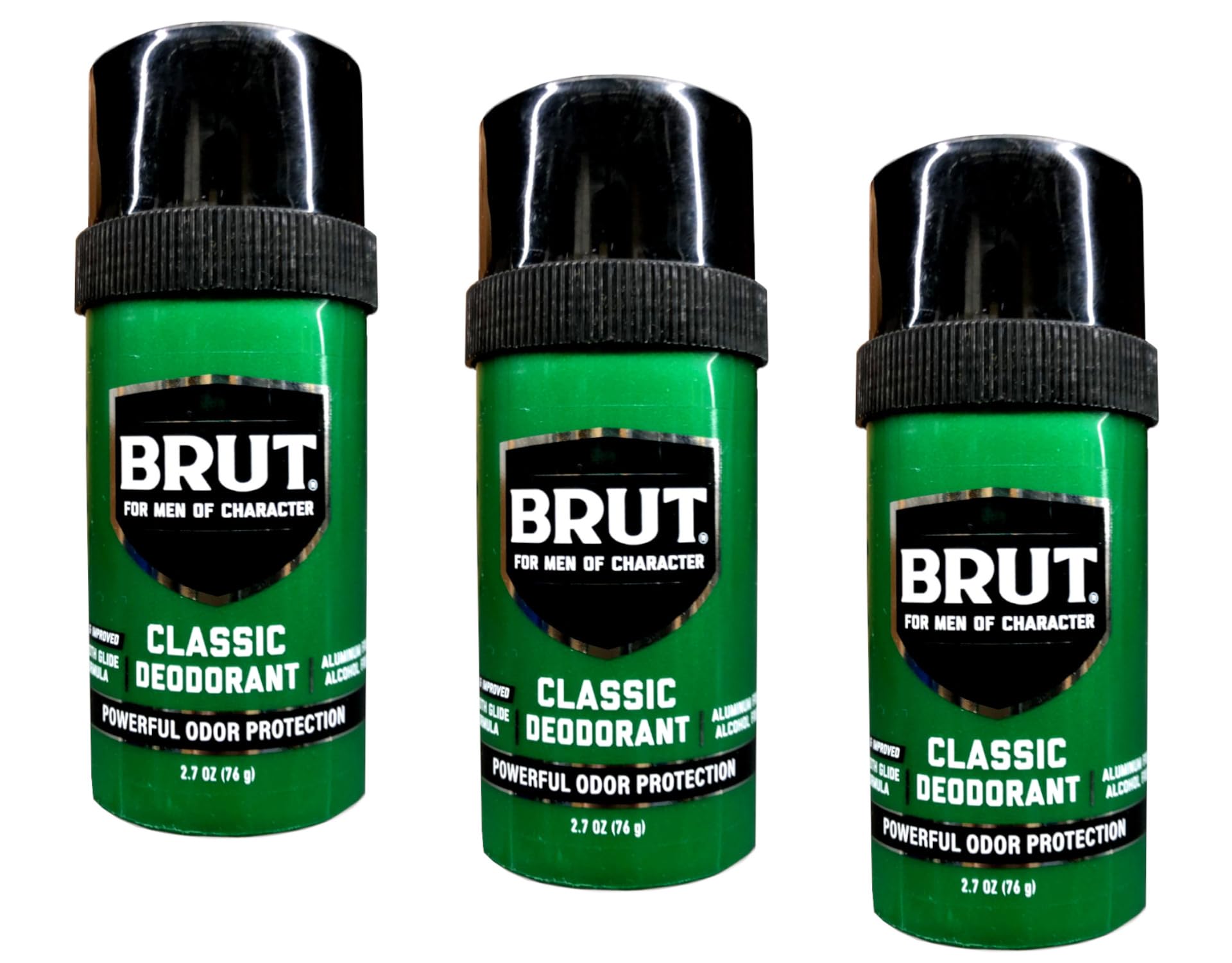 Brut Round Solid Deodorant for Men – 2.5 oz (3-pack)