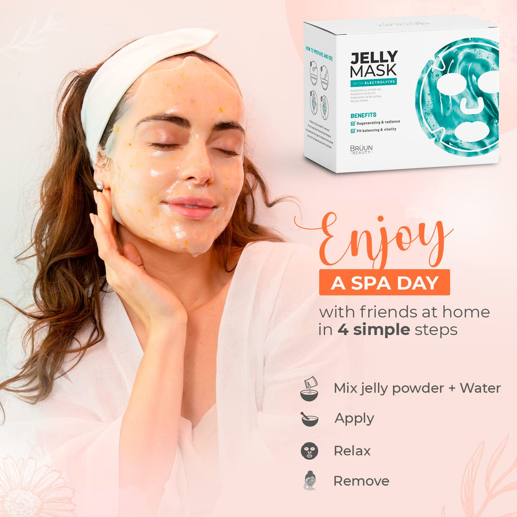 BRÜUN Peel-Off Jelly Mask Spa Set – Premium Rubber Mask (9 Varieties) for At-Home Facial