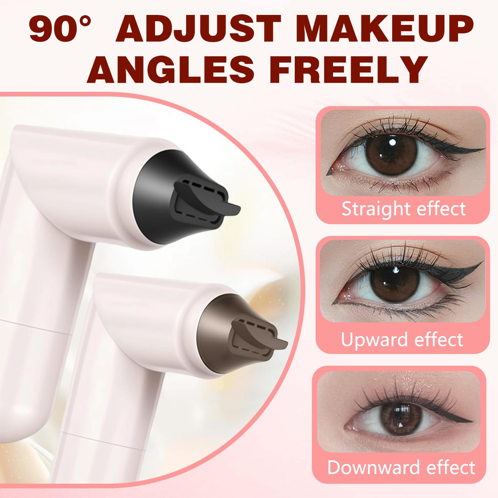 BSMAX 2Pcs Foldable Eyeliner Stamp Pen – Double-Ended Winged Eyeliners, Brown