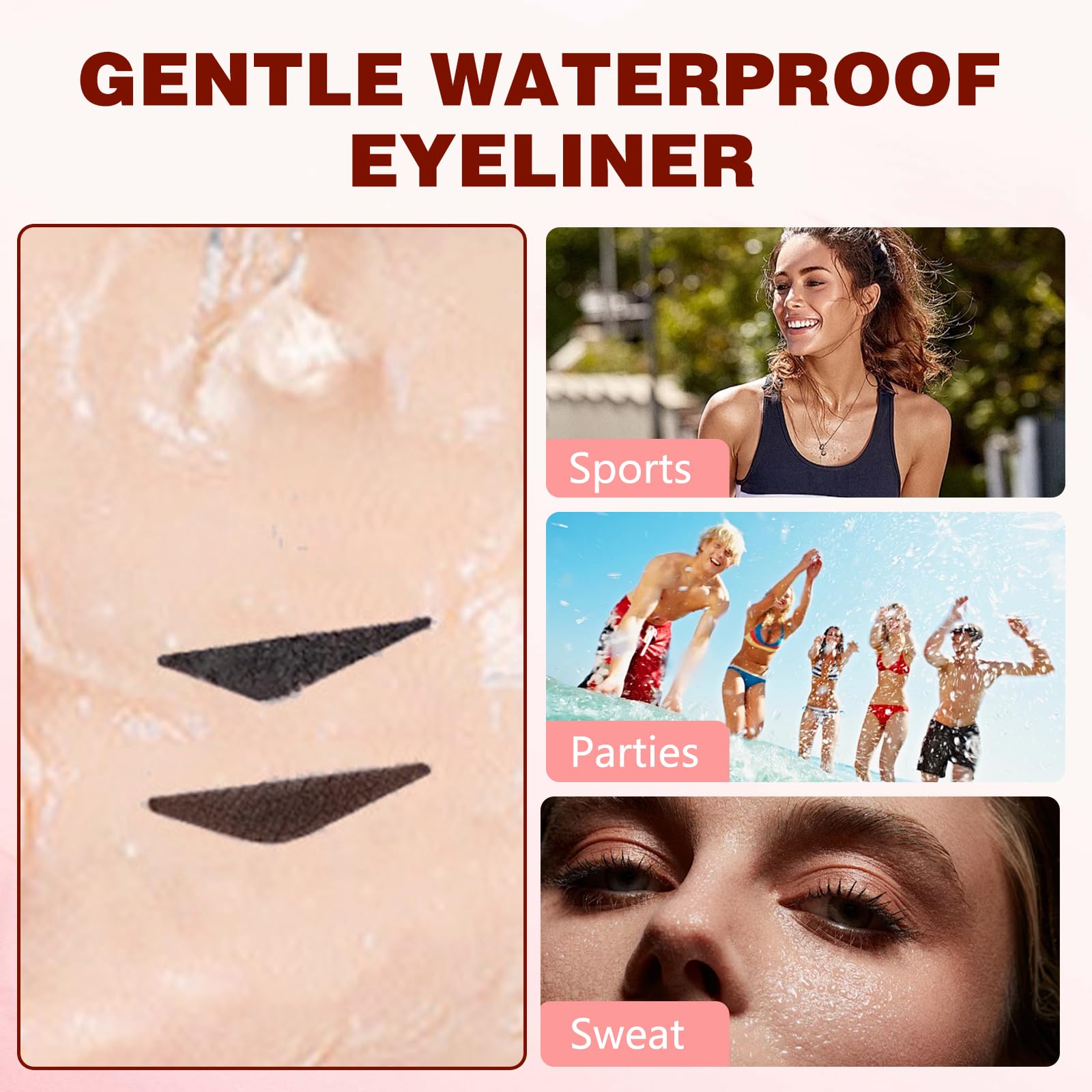 BSMAX 2Pcs Foldable Eyeliner Stamp – One-Piece Winged Eyeliner Pen, Waterproof