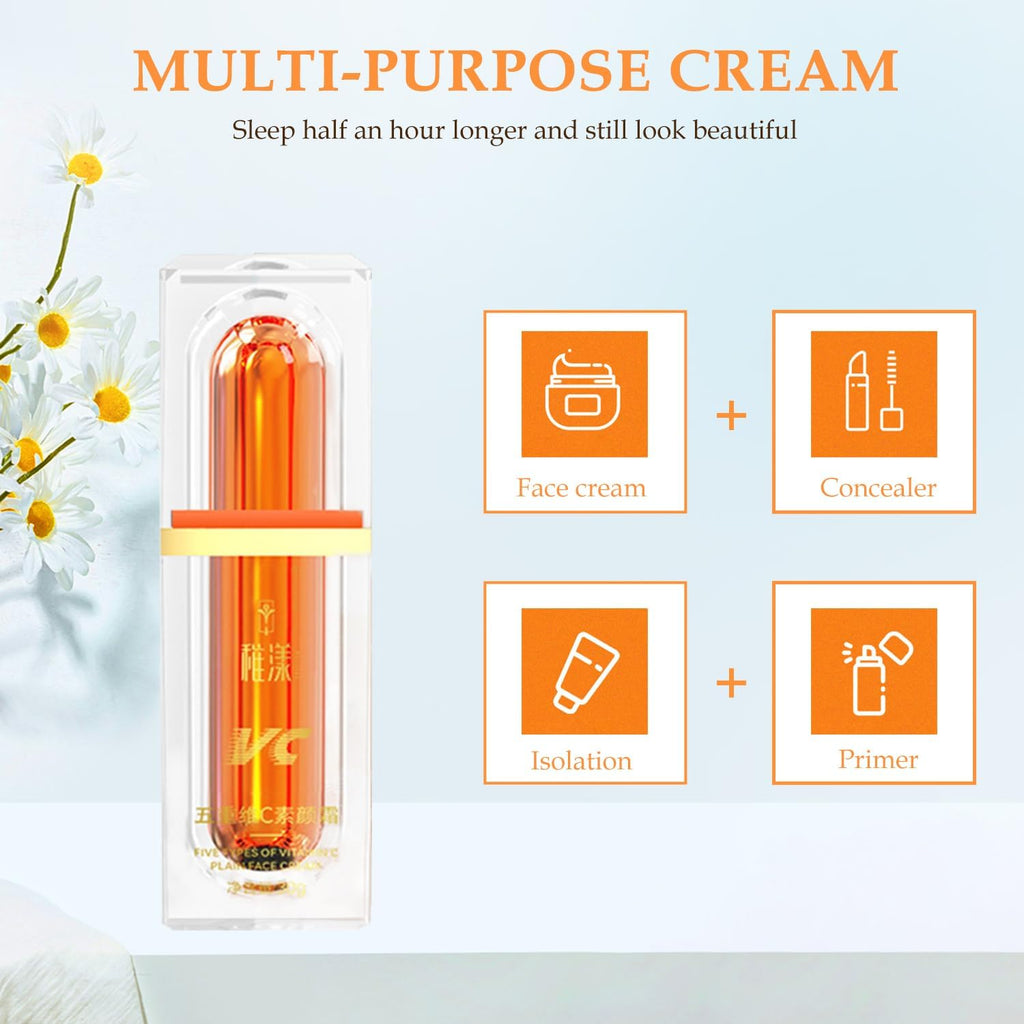 BSMAX 2Pcs Five Vitamin C Tone-Up Cream — Natural BB Cream & Concealer for All Skin Types