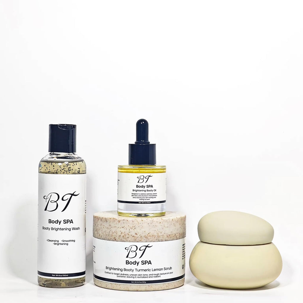 BT Booty Spa Scrub Set – Turmeric Lemon Booty Care for Smoother, Brighter Skin