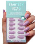 BTArtbox Almond Lavender Purple Short Press On Nails – 32-Count Kit with Glue