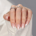 BTArtbox Almond Press On Nails Nudies – 30 Nails, 15 Sizes, Gel-Based, Glossy Nude