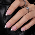 BTArtbox French Tip Press On Nails – Short Almond Soft Gel, Reusable