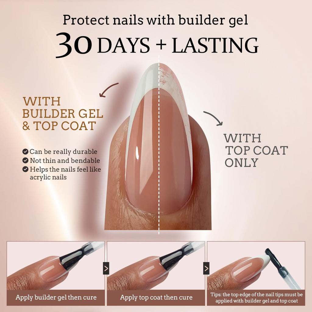 BTArtbox French Tip Press On Nails | XCOATTIPS 5 Styles Short Coffin Nails