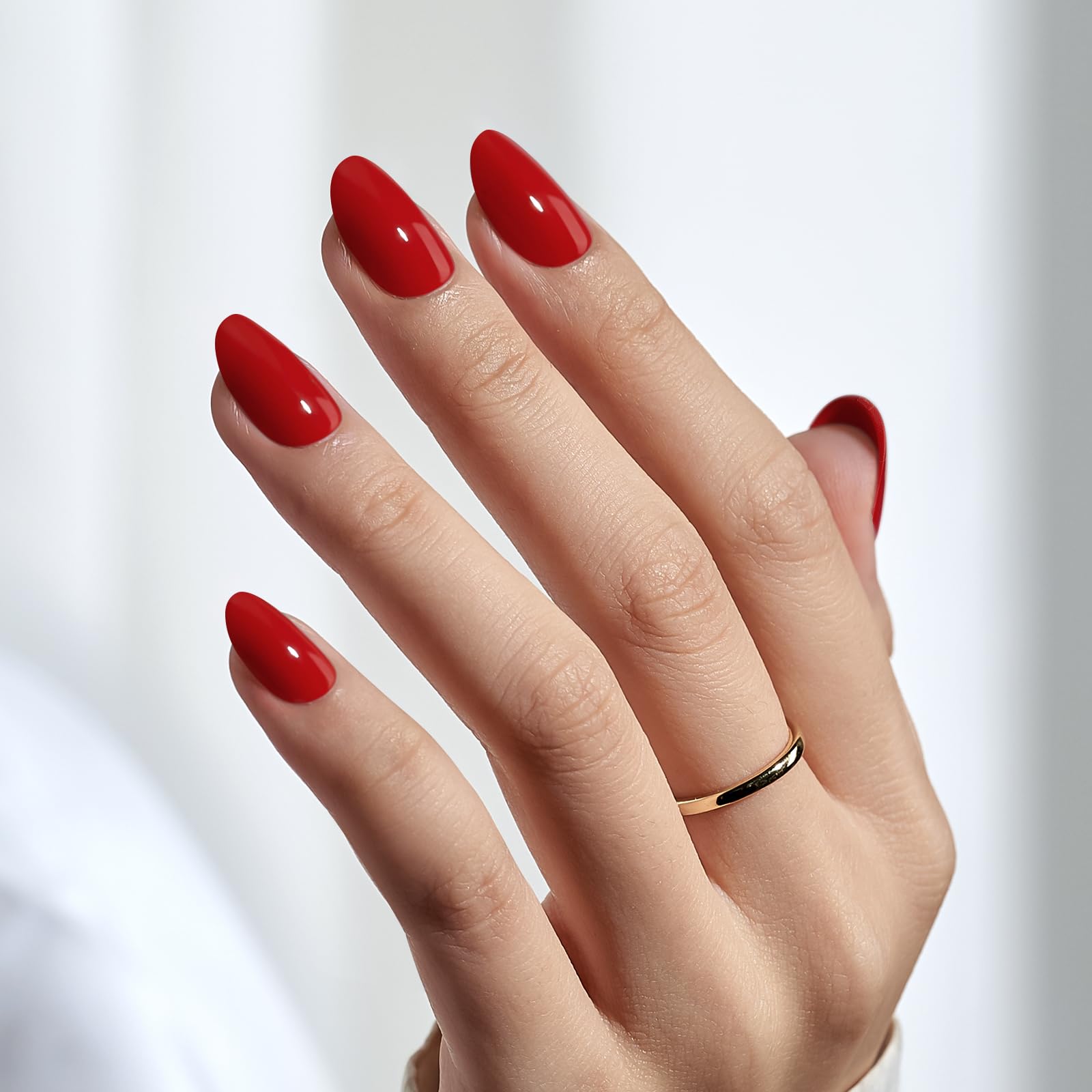 BTArtbox Short Red Press On Nails – Mulled Wine Gel Kit, 16 Sizes, Glue Included