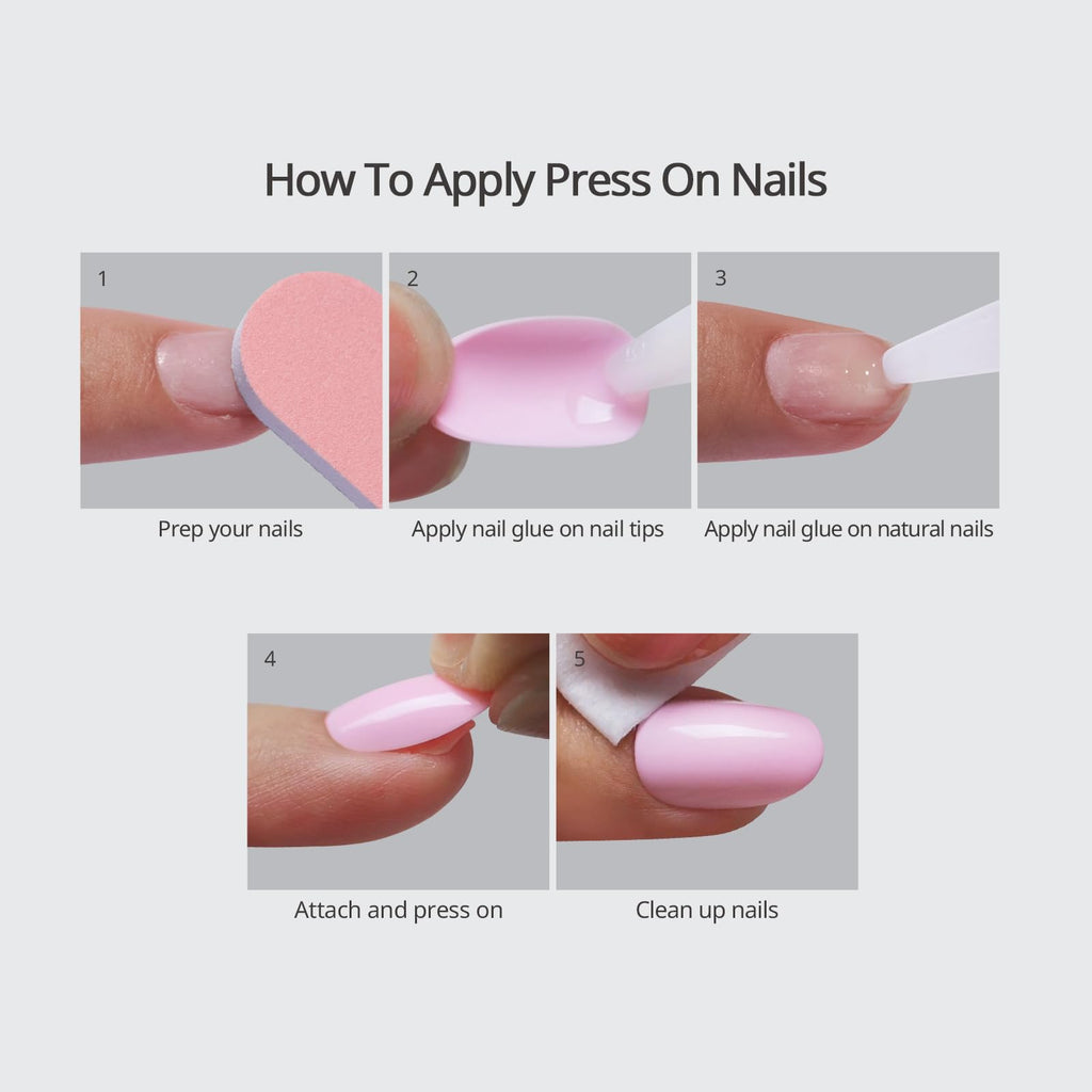 BTArtbox Press On Nails Square - Pastel Short Kit with Glue | 32-Piece Nude Opaque Gel Finish