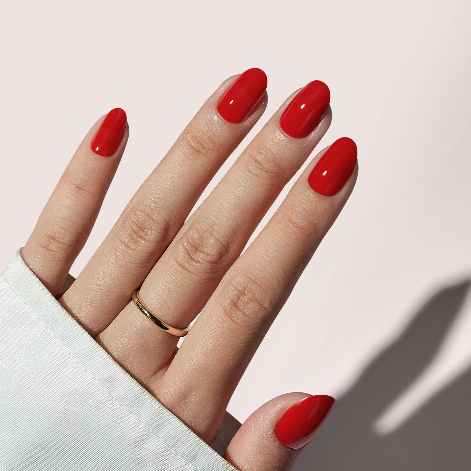 BTArtbox Short Red Press On Nails – Mulled Wine Gel Kit, 16 Sizes, Glue Included