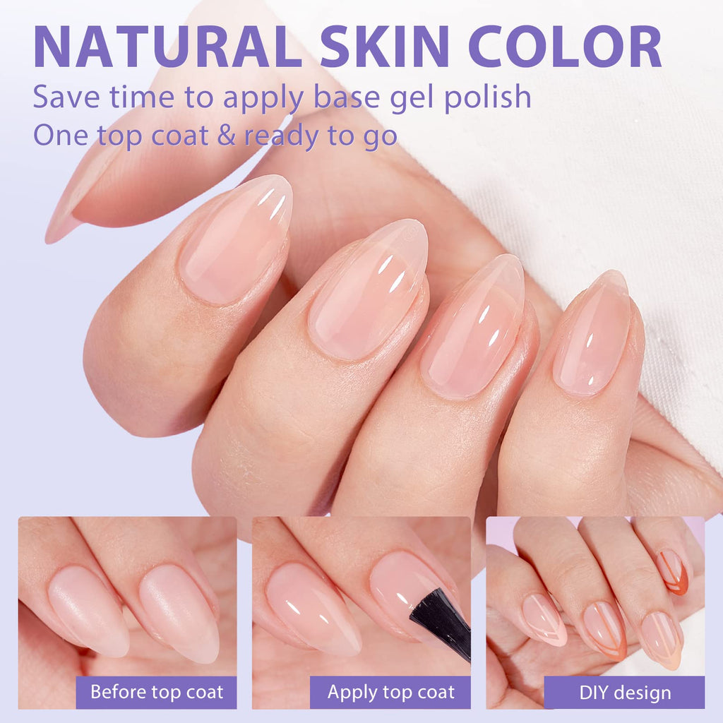BTArtbox Short Almond Soft Gel Nail Tips – XCOATTIPS Nude Press-On Nails, 160pcs