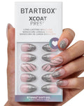 BTArtbox French Tip Press On Nails – Sparkle Bow, Lamp-Curable Short Almond Kit