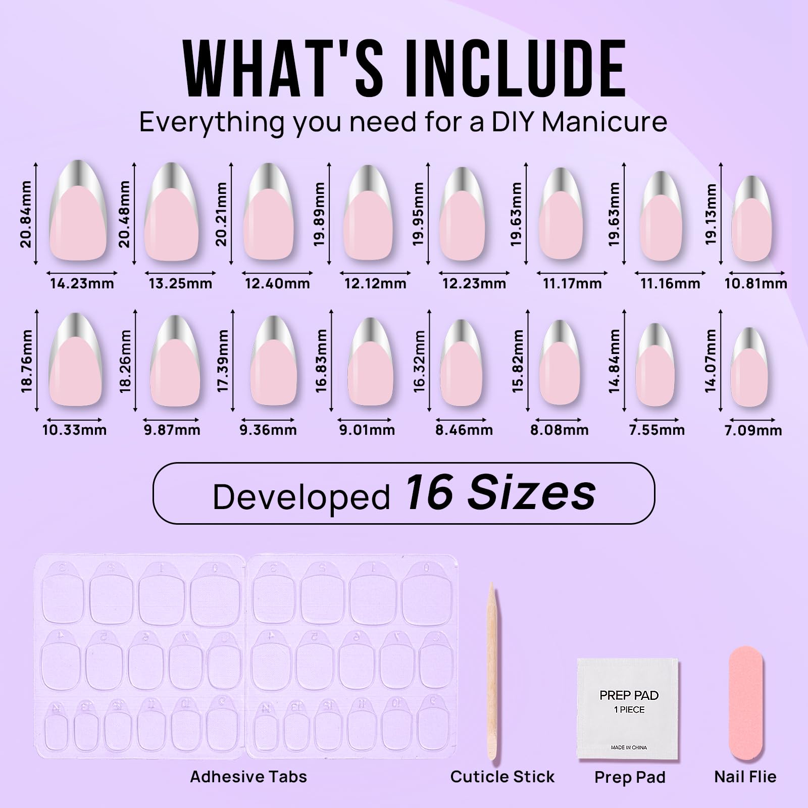 BTArtbox French Tip Press On Nails – Short Almond Soft Gel, Reusable